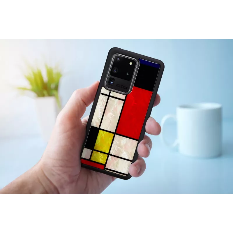 Aizsargājošs tālruņa maciņš iKins Samsung Galaxy S20 Ultra — Mondrian Melns