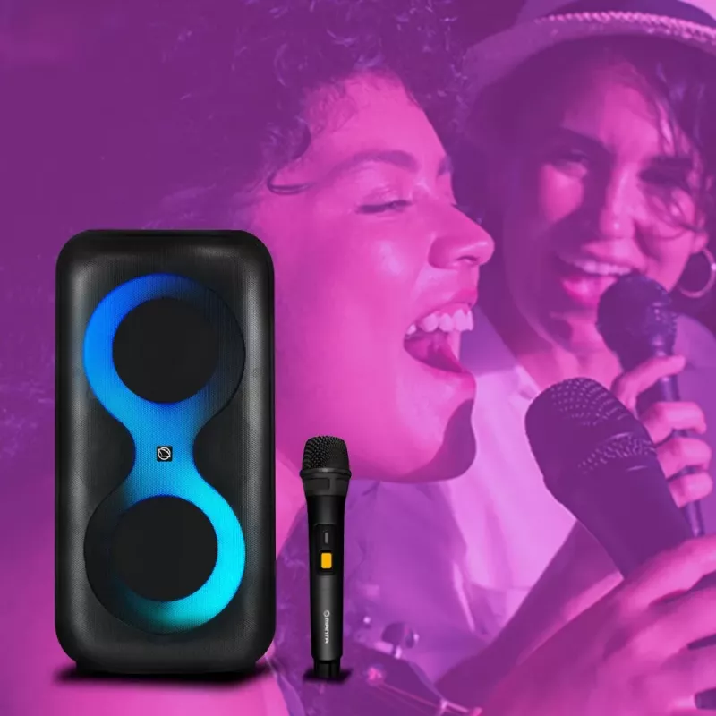 Portable music center MANTA SPK0401B100 Bluetooth speaker, 100 W peak, FM radio, karaoke, built-in baterija, X-BASS