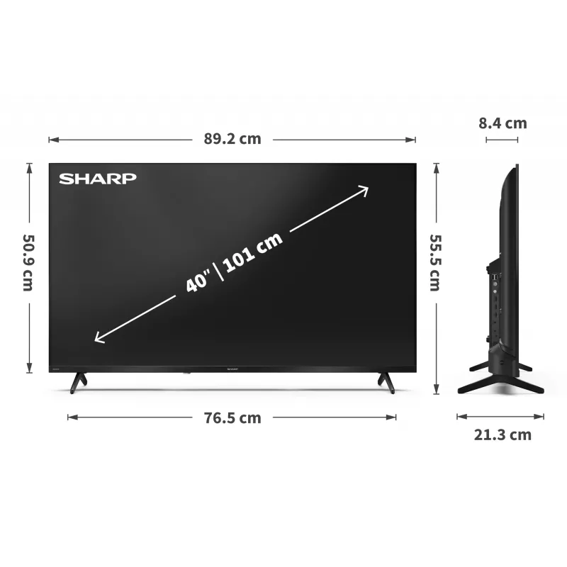 Sharp 40HF2265E 40 collu Google TV viedtelevizors, energoefektivitātes klase E