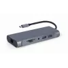 Gembird A-CM-COMBO7-01 piezīmjdatora dokstacija/portu replikators USB 3.2 Gen 1 (3.1 Gen 1) Type-A pelēks