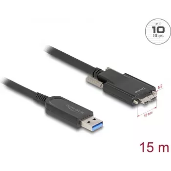 Aktīvais optiskais kabelis DeLOCK 83217 USB 10 Gbps Type-A uz Micro-B 15 m