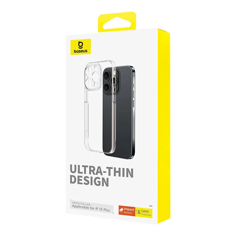 Baseus OS‑Lucent sērijas telefona maciņš iPhone 15 Plus, caurspīdīgs, plāns caurspīdīgs aizsargvāciņš