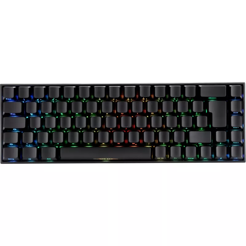 Deltaco GAM-100-DE - 65% - USB + Bluetooth - mehāniskais slēdzis - QWERTZ - RGB-LED - Melns