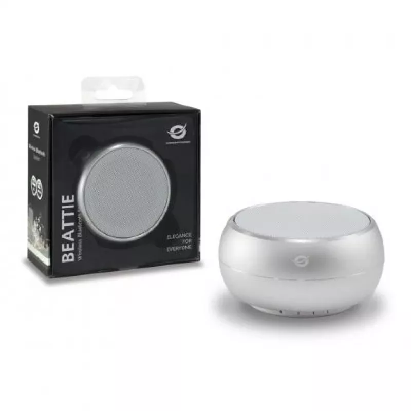 Conceptronic BEATTIE bezvadu Bluetooth skaļrunis, sudrabains, 3 W, 150 - 20000 Hz, bezvadu, 3.0+HS, Micro-USB, sudrabains