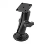 Dubultās lodītes stiprinājums ar taisnstūra AMPS plāksni RAM Mount — 2.54 cm lodītes, alumīnijs, melns