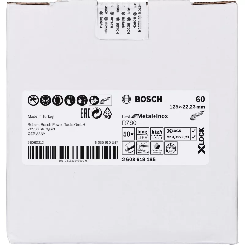 Slīpēšanas disks Bosch 125 mm, graudainība 60, modelis 2608619185