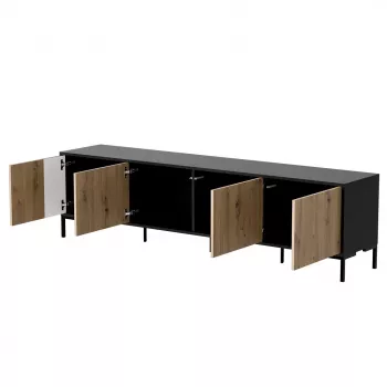 Cama MERCI RTV skapis 200 x 40 x 54 cm melns/ozols artisan