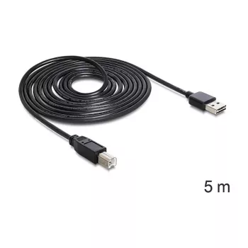 USB kabelis DeLOCK 85553 USB 2.0 5m USB A USB B Melns