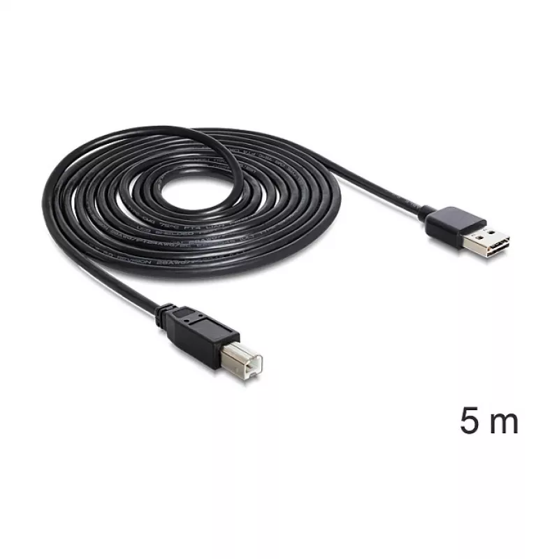 USB kabelis DeLOCK 85553 USB 2.0 5m USB A USB B Melns