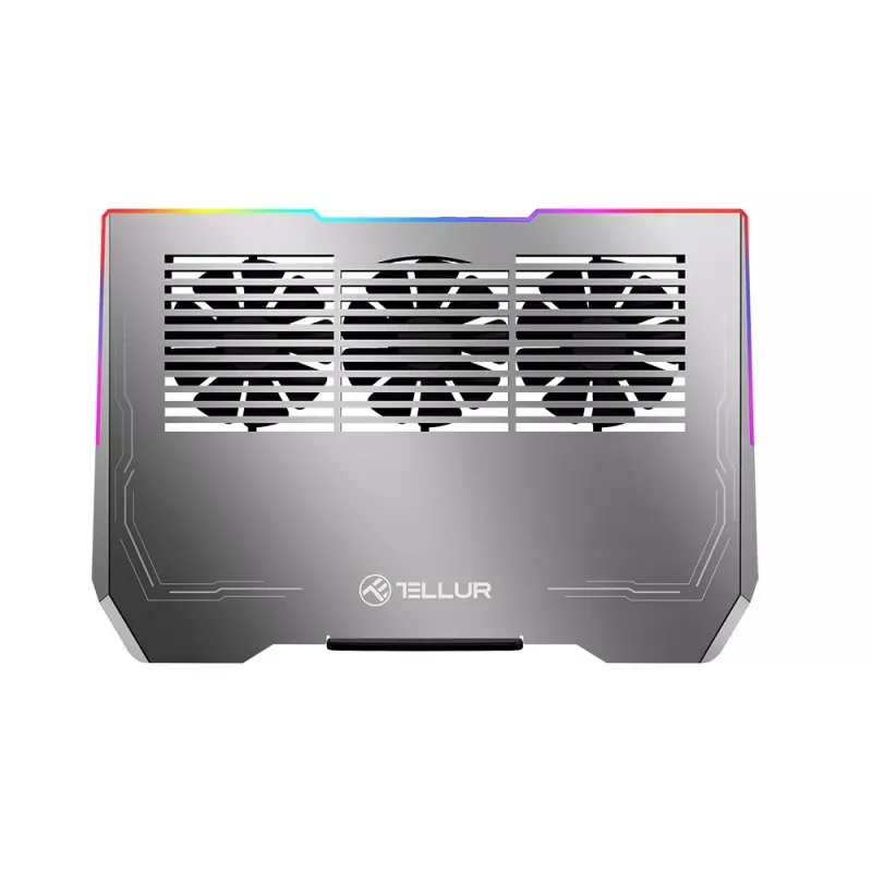 Klēpjdatora dzesētājs Tellur TLL491321 17,3 collu klēpjdatoriem, 3 ventilatori, RGB LED apgaismojums