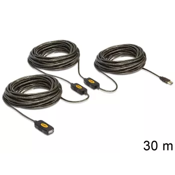 USB kabelis DeLOCK 30m USB2.0 USB A Melns