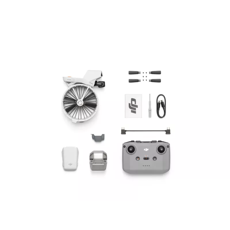 Drons DJI Flip ar 4 rotoriem, 48 MP kameru, 3840×2160 video, 3110 mAh akumulatoru, melnā/baltā krāsā