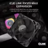 Corsair iCUE LINK RX120 MAX 120mm korpusa ventilators - melns
