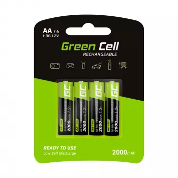 Uzlādējamā baterija zaļa Cell GR02 — NiMH AA 1,2 V, 2000 mAh, 2 gab.