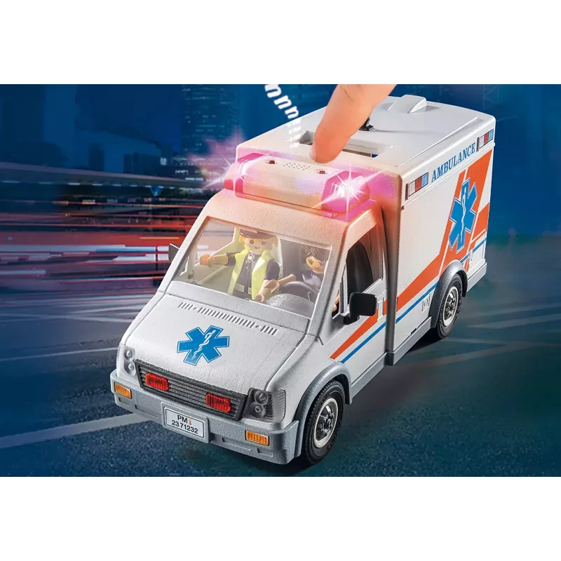 Rotaļlietu ātrās palīdzības automašīna PLAYMOBIL 71232 — daudzkrāsaina, vecumam no 4 līdz 10 gadiem, AAA baterija