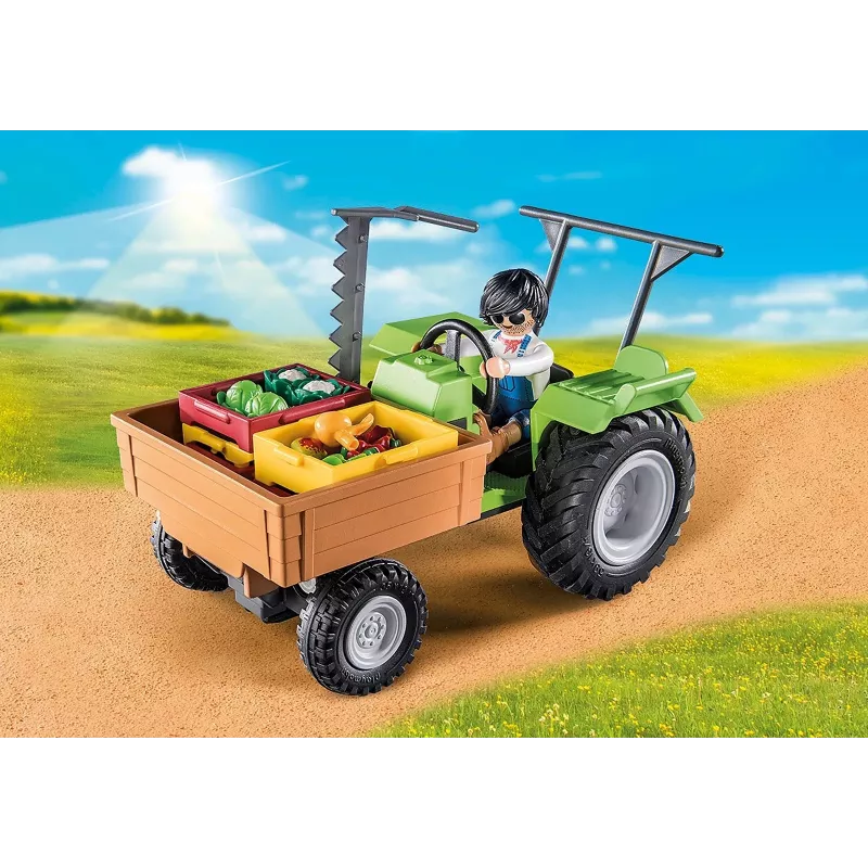 Playmobil kombaina traktors ar piekabi – lomu spēles un iztēles rotaļas vecumam no 6 līdz 9 gadiem – Fat Brain Toys
