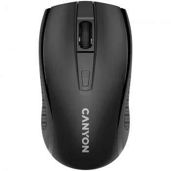 CANYON MW-7, 2,4 GHz bezvadu pele, 6 pogas, DPI 800/1200/1600, ar 1 AA bateriju, izmērs 110*60*37 mm, 58 g, melna