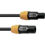 Eurolite IP T-Con XLR savienojuma kabelis [1x XLR spraudnis - 1x XLR ligzda] 1.5 m melns/oranžs (30247750)