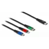 DeLOCK USB lādēšanas kabelis 3 vienā USB Type-C uz Lightning Micro USB 1 m