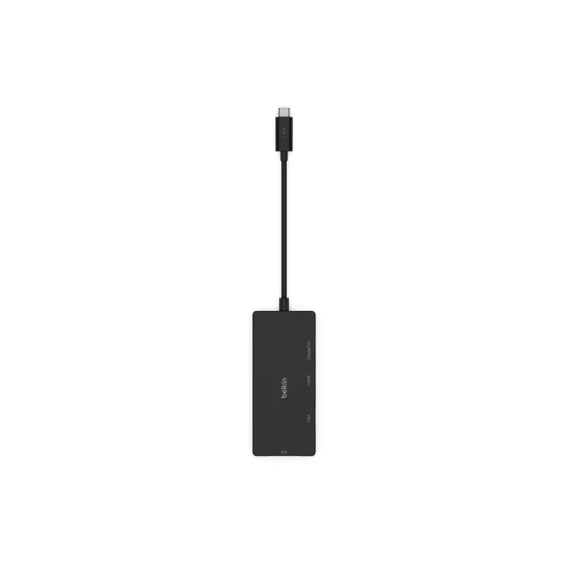 Linksys Belkin - Videoadapters - USB-C (M) uz HD-15 (VGA), DVI-I, HDMI, DisplayPort (W) - 4K atbalsts - Melna (AVC003BTBK)