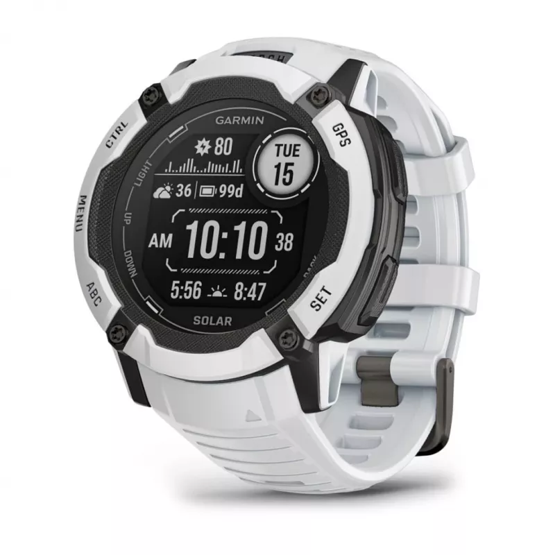 Garmin Instinct 2X Solar 2,79 cm (1,1 inch) MIP 50 mm digitāls 176 x 176 pikseļi skārienjutīgs balts GPS (satelīts)
