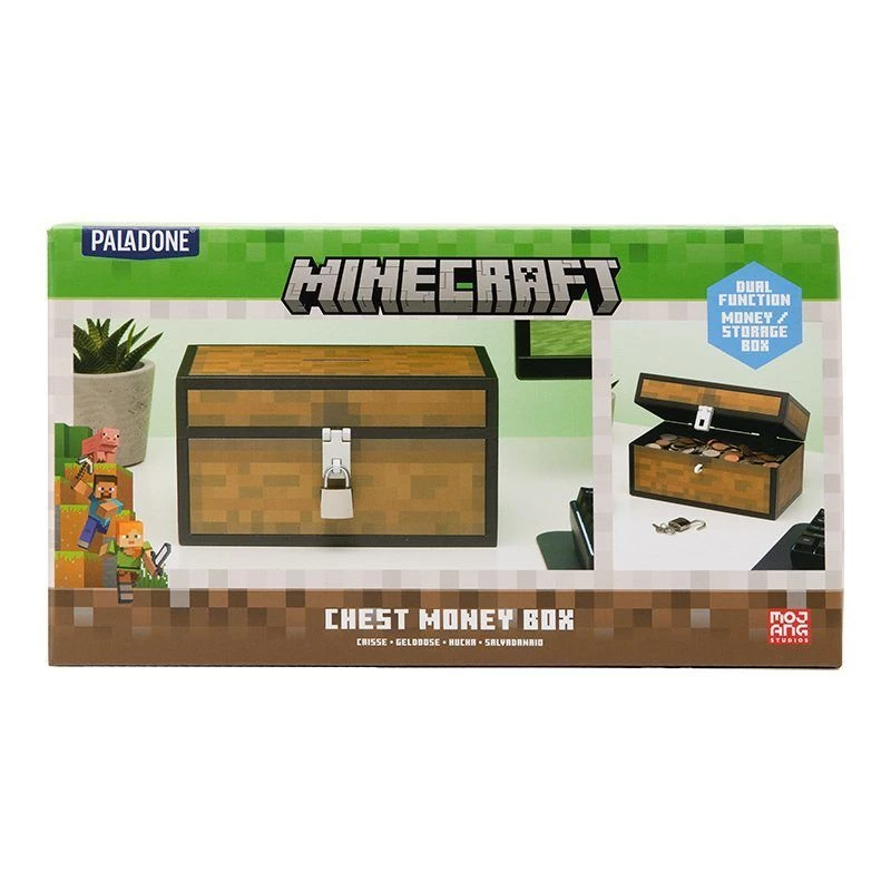 Paladone Minecraft lādes dizaina naudas kaste PP13601MCF monētu banka bērniem un faniem