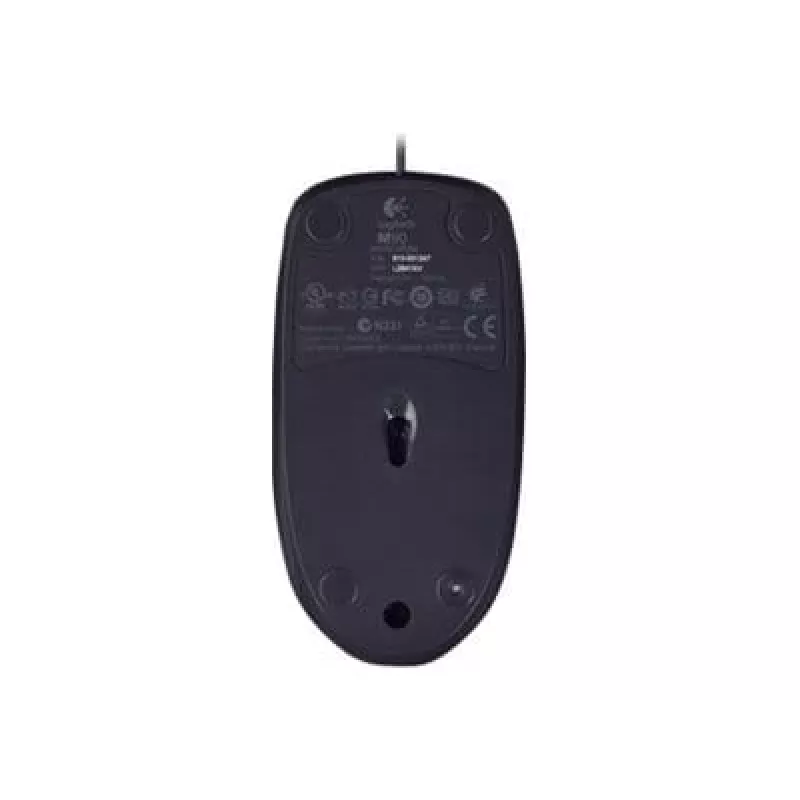 Logitech M90 vadu optiskā biroja pele — 1000 DPI, piemērota abām rokām, USB Type-A, melna
