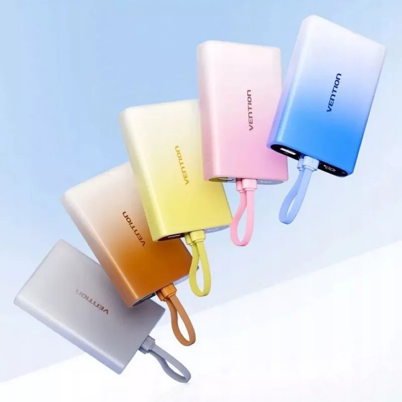 Pārnēsājams lādētājs Vention 10000 mAh ar USB-C, Lightning un USB-A, 22,5 W izeja, vara