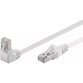 Wentronic Goobay CAT 5e komutācijas kabelis 1x 90° leņķī, F/UTP, Balts, 2 m - CCA vara maisījums, 1x RJ45 spraudnis 90° (8P8C) (94179)