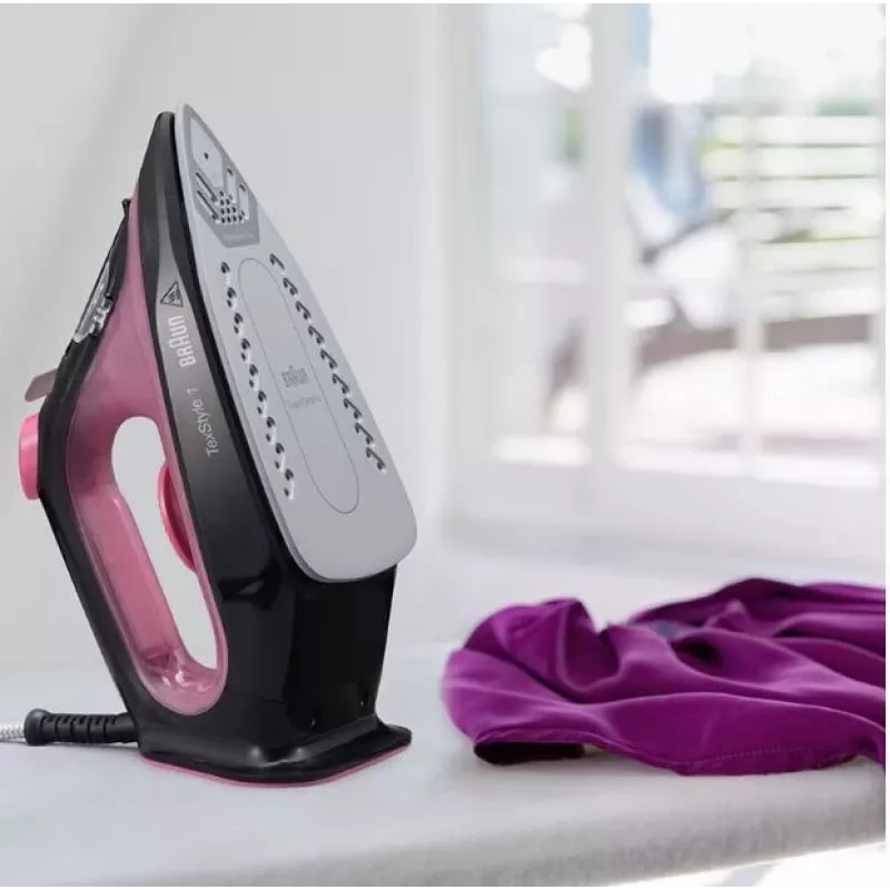 Braun TexStyle 1 Dry & Steam gludeklis Keramikas zole 2000 W Melna, violeta