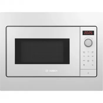 Iebūvējamā solo mikroviļņu krāsns Bosch BFL523MW3, 800 W, 20 L, balta, skārienvadība un rotācijas vadība