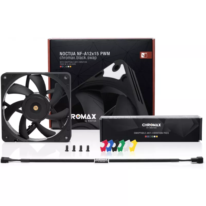 120 mm Noctua NF-A12x15 PWM plāns korpusa ventilators, 15 mm biezums, 12 V, PWM, 450–1850 RPM, 94.2 m³/h, 23.9 dB, SSO gultnis