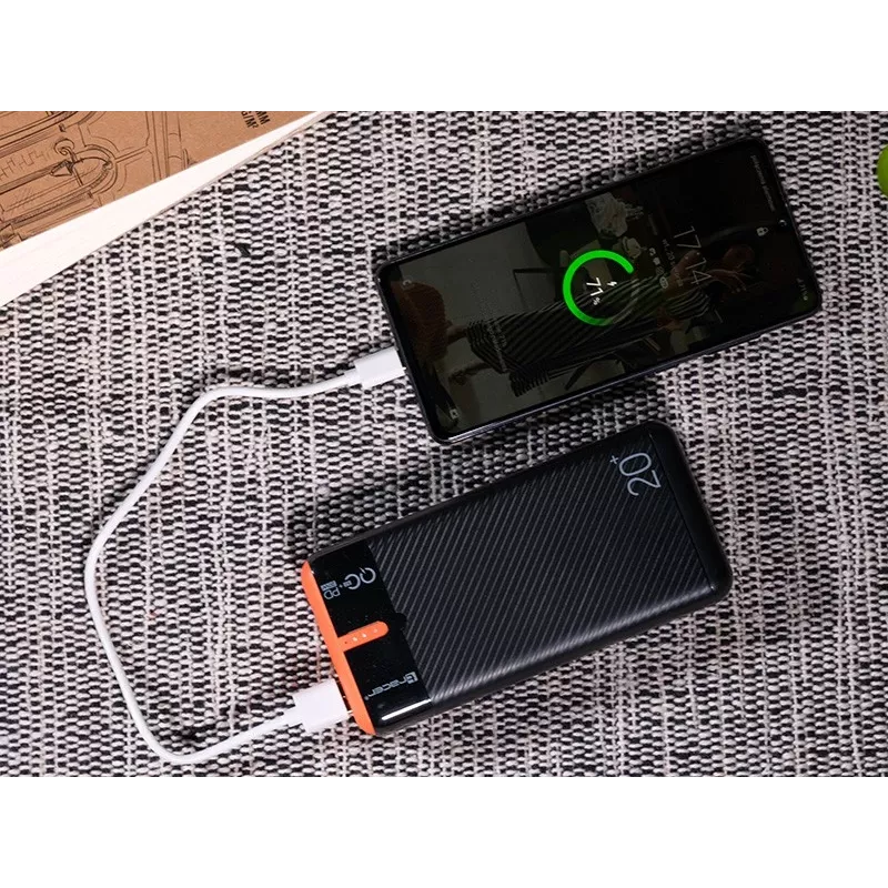 Portatīvais lādētājs TRACER EnerGen 20000 mAh, Power Delivery 20W, USB-C ieeja, 2×USB-A izejas, 3 ierīču atbalsts, oranžs