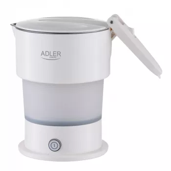 Adler Silikona ceļojuma tējkanna | AD 1377 | Ceļojuma tējkanna | 600 W | 0,6 L | Silikons | Balta