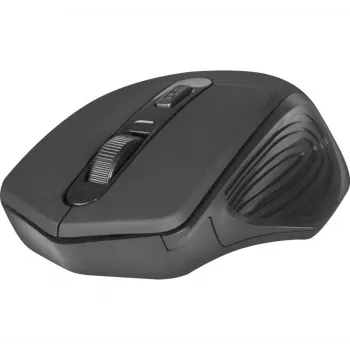 Bezvadu optiskā pele DEFENDER Datum MB-345 RF, piemērota abām rokām/labroču, 1600 DPI, 3 pogas, USB RF uztvērējs, melna