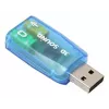 USB ārējā skaņas karte Gembird Virtus2 — USB saskarne, 3,5 mm austiņas, zila caurspīdīga