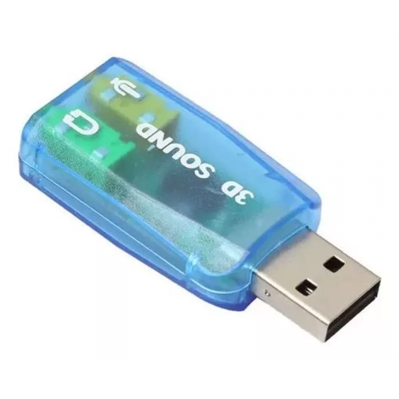 USB ārējā skaņas karte Gembird Virtus2 — USB saskarne, 3,5 mm austiņas, zila caurspīdīga