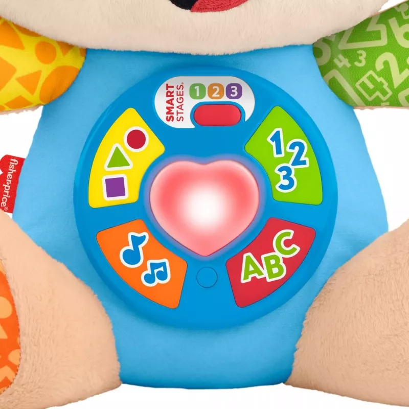 Interaktīva mācību rotaļlieta MATTEL Fisher-Price Learn & Laugh Puppy JFD27 — gaismas, skaņas, pogas agrīnai mācībām