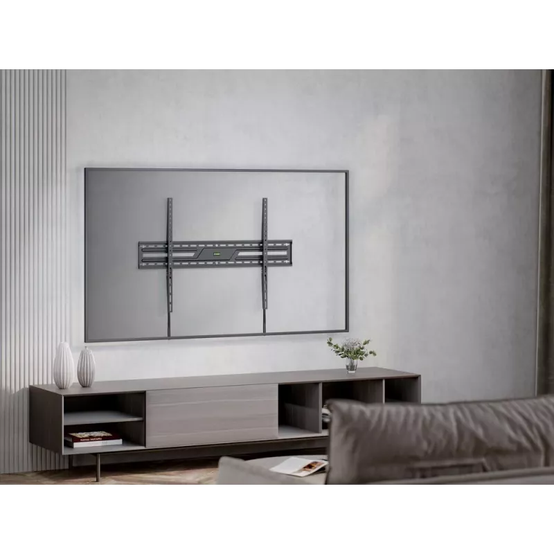 Fiksētais TV sienas stiprinājums GEMBIRD WM-100F-01 43–100 collu ekrāniem, tērauda, maks. slodze 75 kg, VESA 75x75–900x600