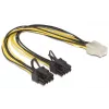 DeLOCK 83433 iekšējais barošanas kabelis 0.3 m PCI-E 6+2 kontaktu 6-kontaktu