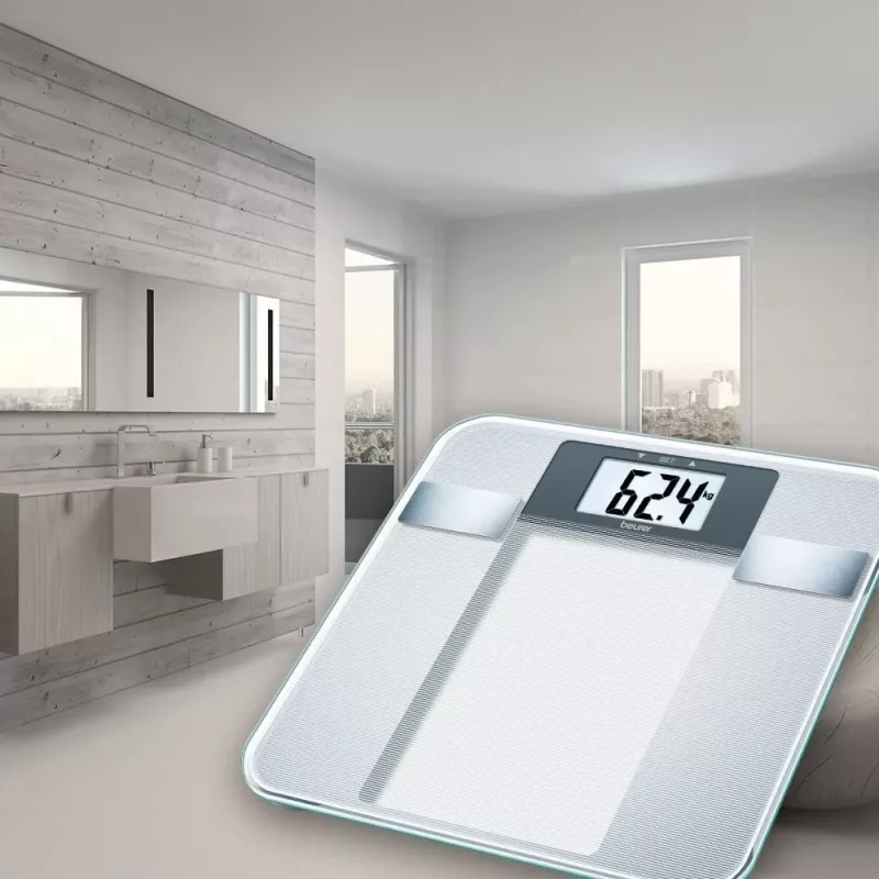 Beurer BG 13 Square pelēka, caurspīdīgi elektroniskie personālie svari
