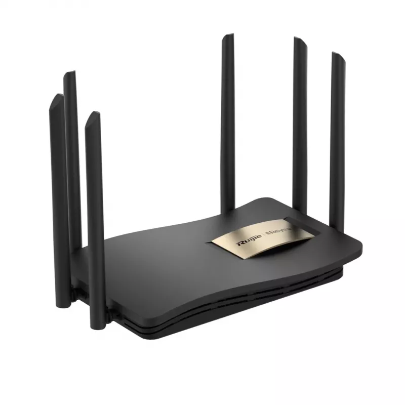Galddatora maršrutētājs RUIJIE RG-EW1200G PRO divjoslu Wi‑Fi 5, 1300 Mbps, 6 ārējās antenas, 4 Gigabit LAN porti
