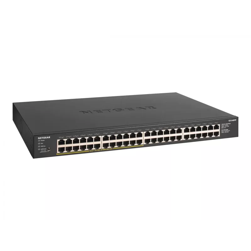 NETGEAR GS348PP Nepārvaldāms Gigabitu Ethernet (10/100/1000) Power over Ethernet (PoE) Melns