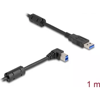 DeLOCK USB kabelis Type-A vīr. -> Type-B vīr. 90° leņķveida 1 m