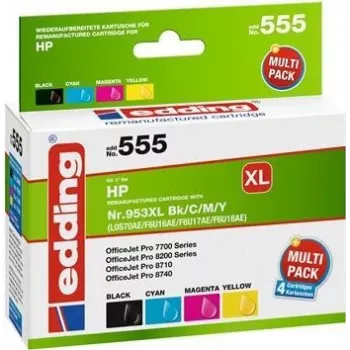 Edding EDD-555 Druckerpatrone 4 Stück(e) Kompatibel Hohe (XL-) Ausbeute Schwarz - Cyan - Magenta - Gelb (18-555)