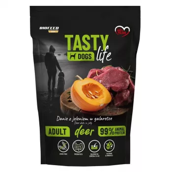 BIOFEED Tasty Dogs Life Deer - mitrā suņu barība - 500g