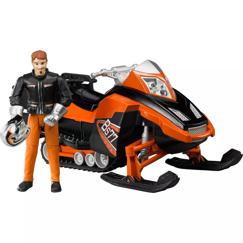 Bruder sniega motocikls ar vadītāju