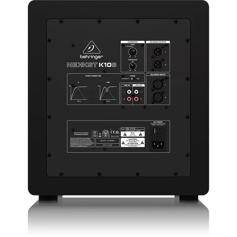 Behringer K10S melns aktīvais zemfrekvences skaļrunis