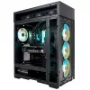 InWin Modfree Deluxe Big-Tower rūdīta stikla korpuss – melns
