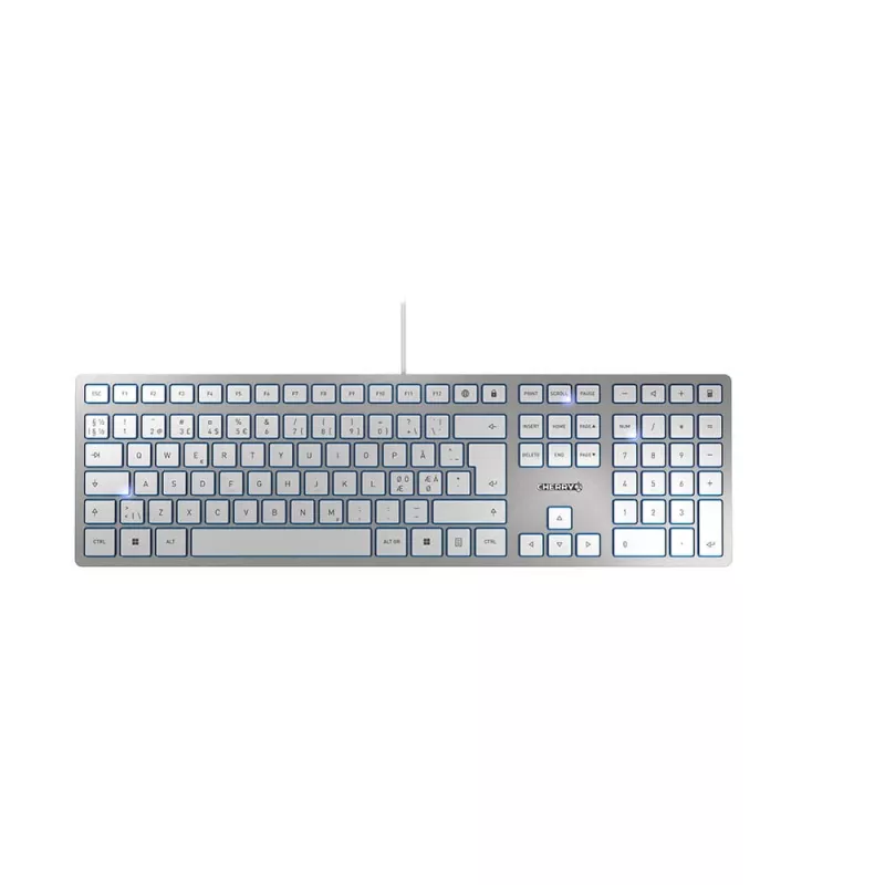 CHERRY KC 6000 plāns tastatūra Universāla USB QWERTY Nordic Sudraba, Balta